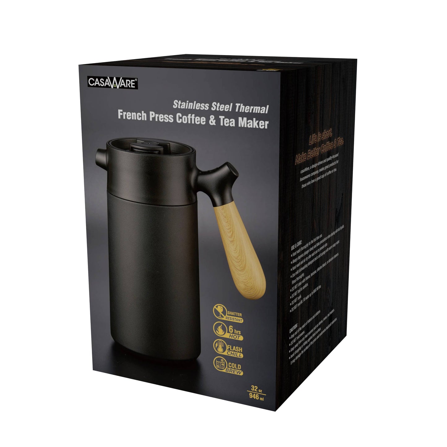 SS 32 oz Vacuum Insulated French Press: Copper