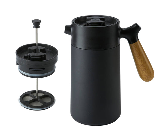 SS 32 oz Vacuum Insulated French Press: Black